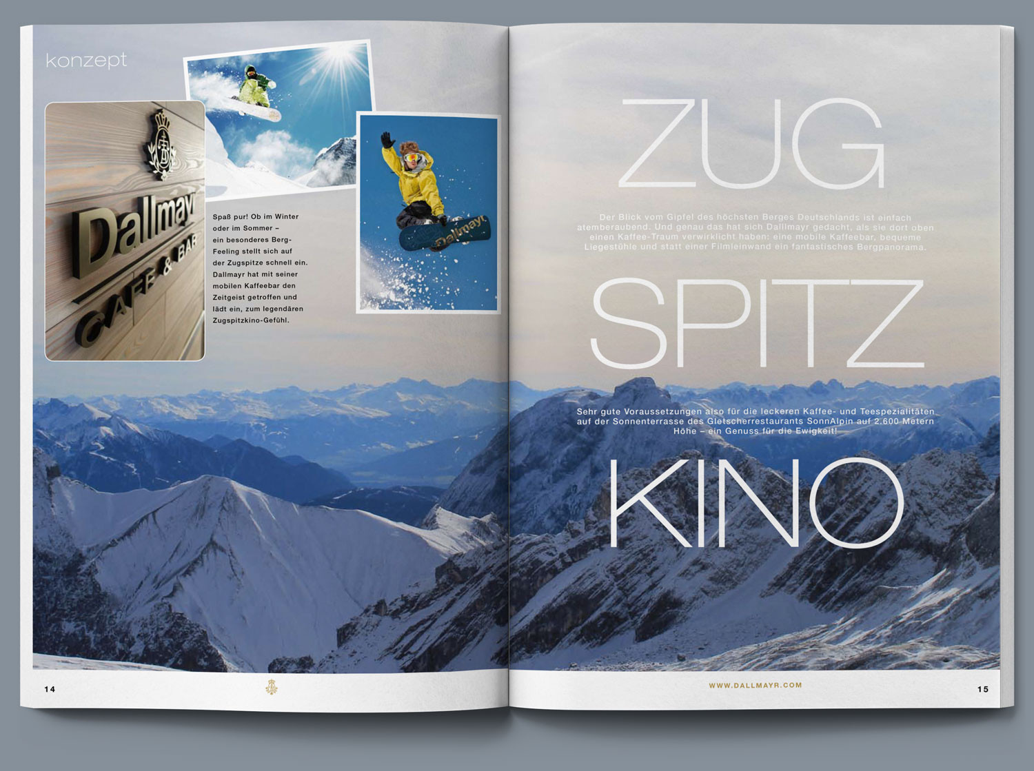 Dallmayr Kundenmagazin, Zugspitzkino, mobile Kaffeebar von Dallmayr