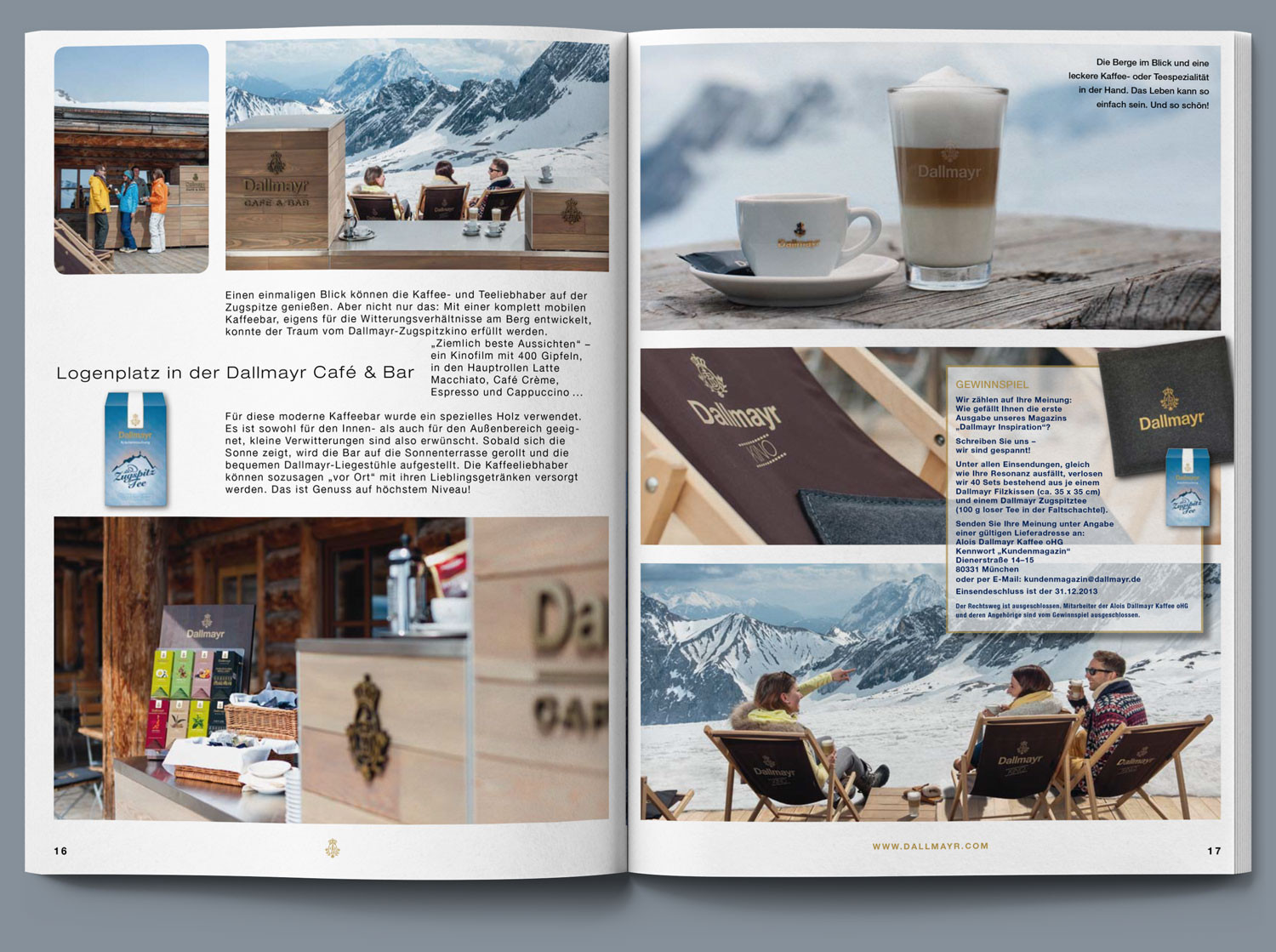 Dallmayr Kundenmagazin, Zugspitze Logenplatz Dallmayr Café & Bar