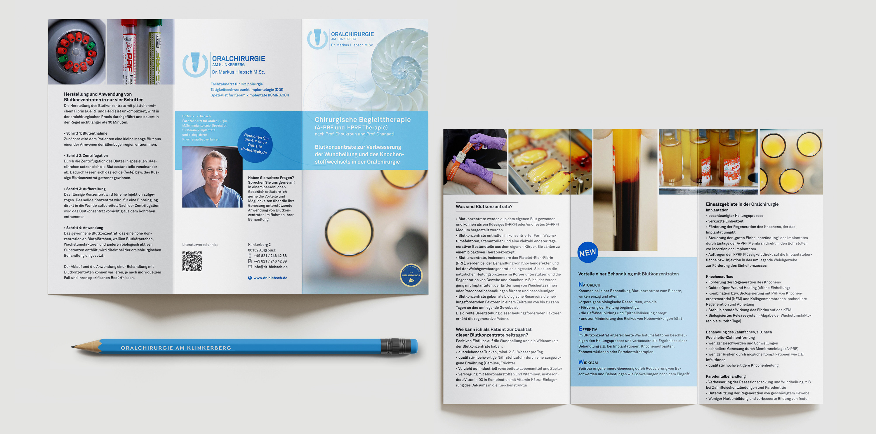 Oralchirurgie am Klinkerberg, Dr. Hiebsch, Flyer Chirurgische Begleittherapie